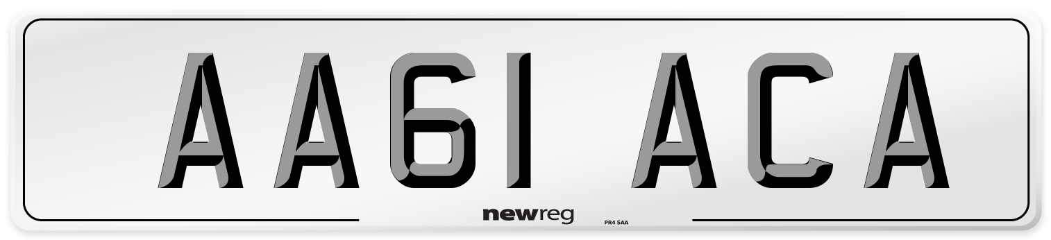 AA61 ACA Number Plate from New Reg